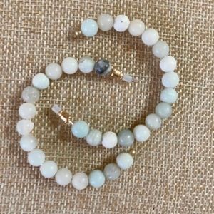 Stone Beaded Fashion Hoop Earrings